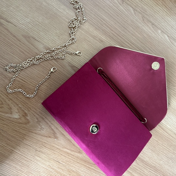 Charming Tailor Evening Clutch, Suede, Magenta, NWOT - Picture 3 of 5
